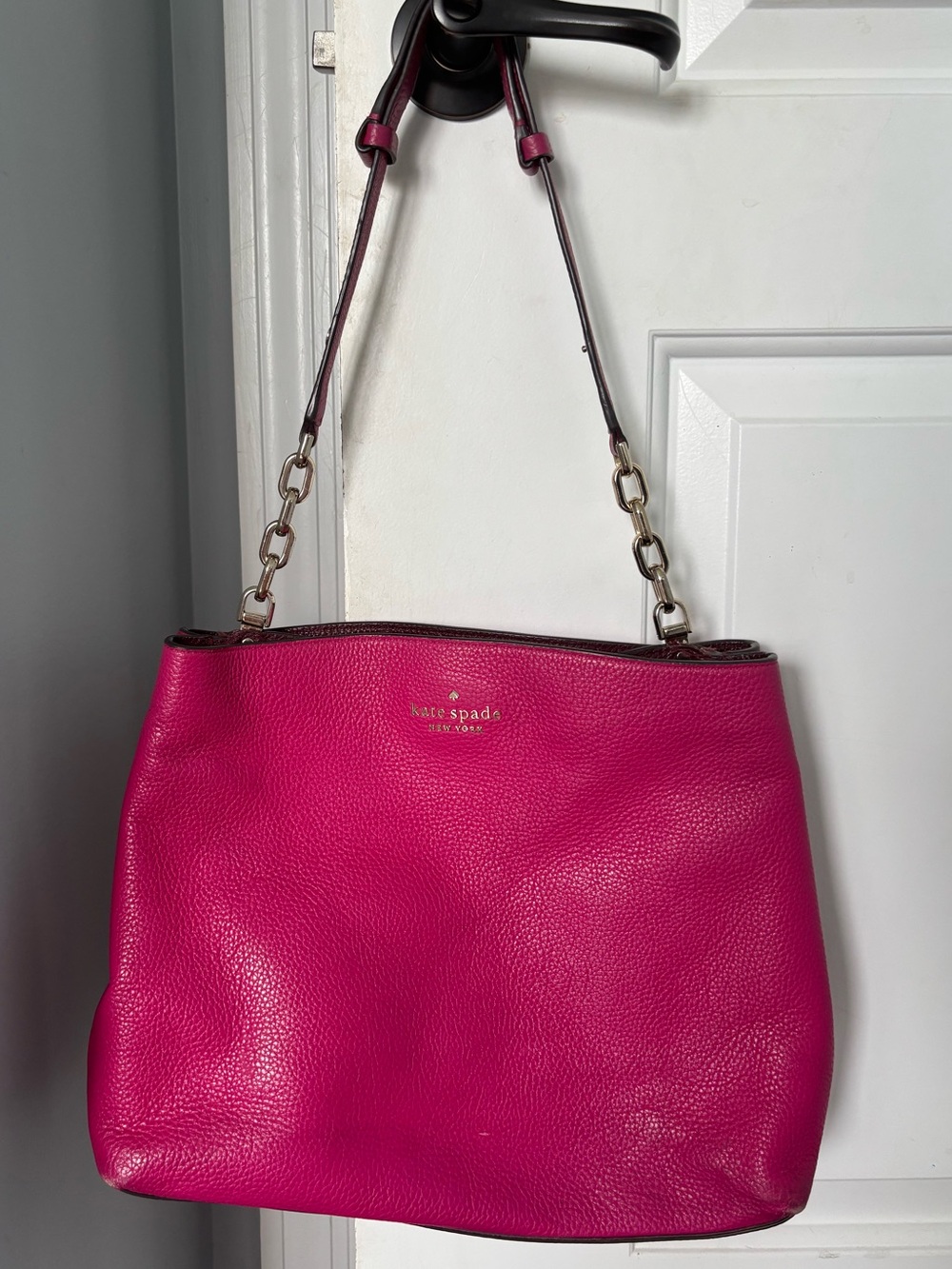 Kate Spade New York "Aubrey" Chain Shoulder Bag / Satchel bright pink
